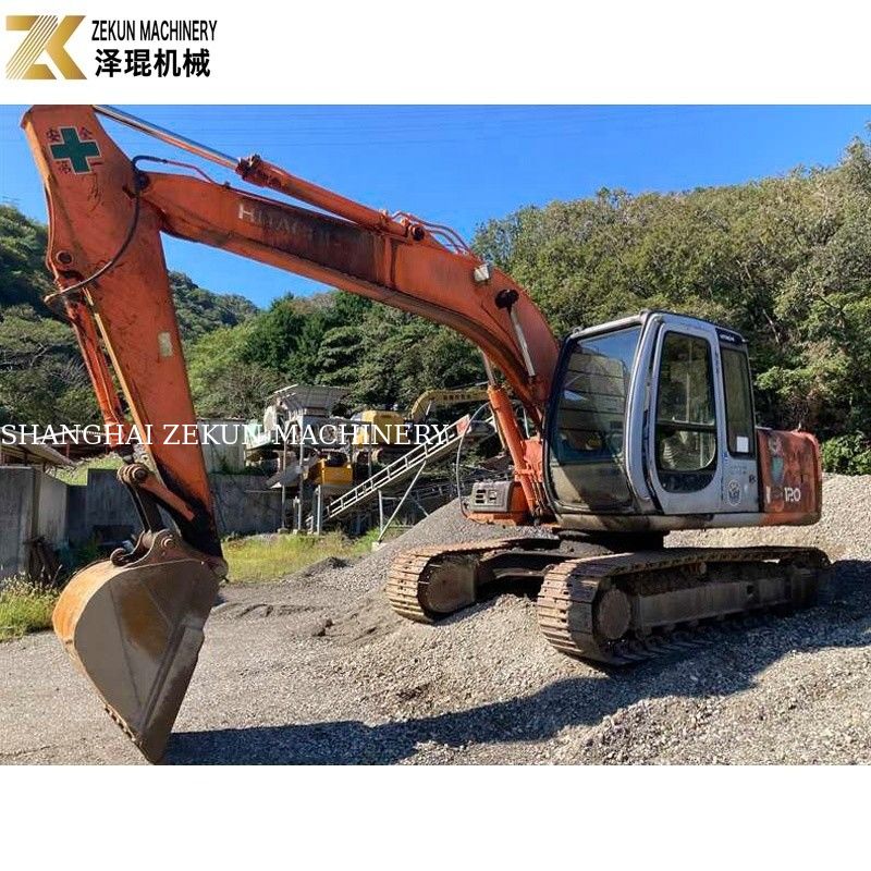 رنگ اصلی 12 تن استفاده شده Hitachi EX 120 Excavator EX120-5 با موتور 60.5Kw ISUZU