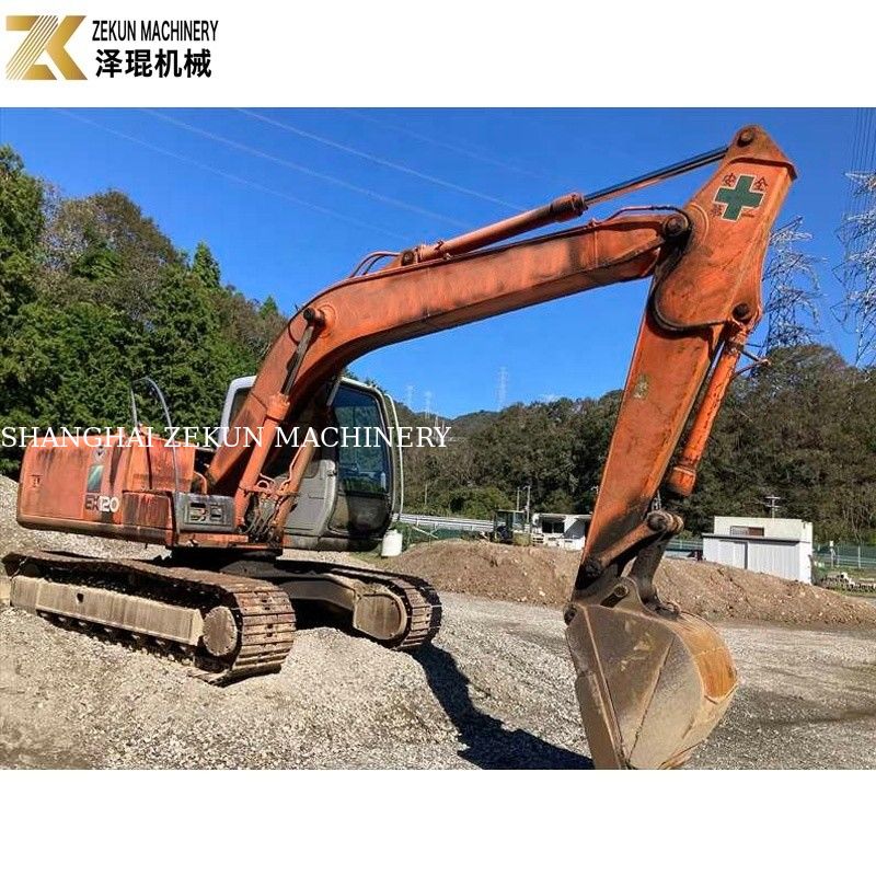 رنگ اصلی 12 تن استفاده شده Hitachi EX 120 Excavator EX120-5 با موتور 60.5Kw ISUZU