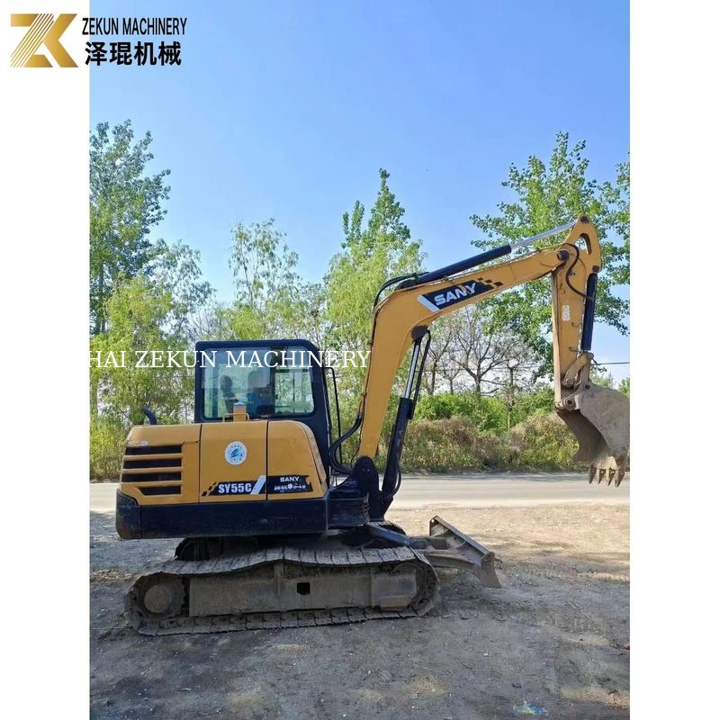 Sany SY55C-9 حفاری استفاده شده 5.5 تن وزن عملیاتی رنگ اصلی