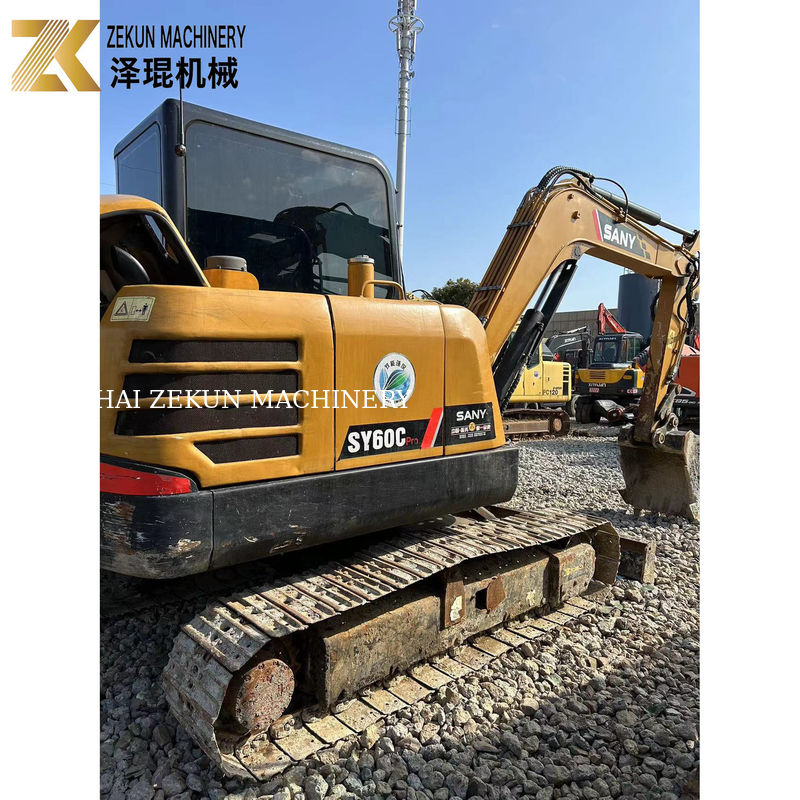 ساني SY60C پرو 6 تن استفاده شده Excavator خزنده 36KW قدرت حفاری دست دوم