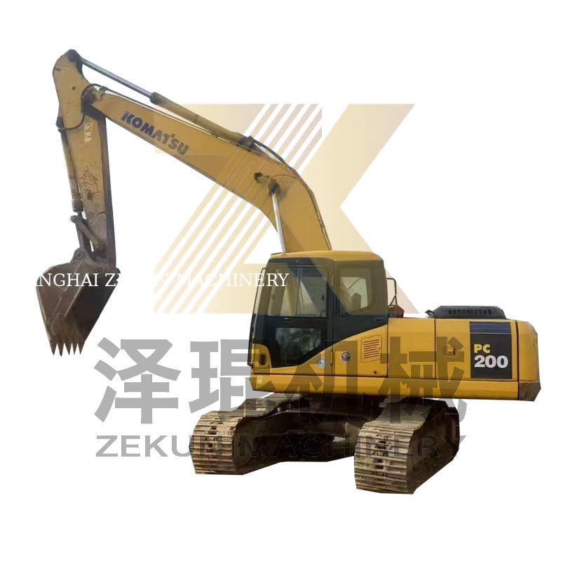 0.8m3 ظرفیت سطل استفاده شده Komatsu PC200-7 حفاری با دیگر سیلندر هیدرولیک
