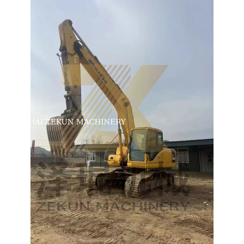 0.8m3 ظرفیت سطل استفاده شده Komatsu PC200-7 حفاری با دیگر سیلندر هیدرولیک