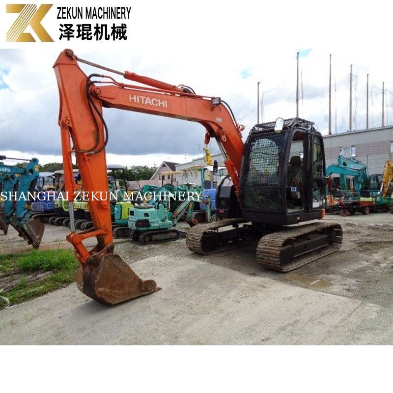 ژاپن واردات 7.5 تن استفاده شده Hitachi ZX75 Excavator موتور Isuzu ZX75US-A برای کشاورزی