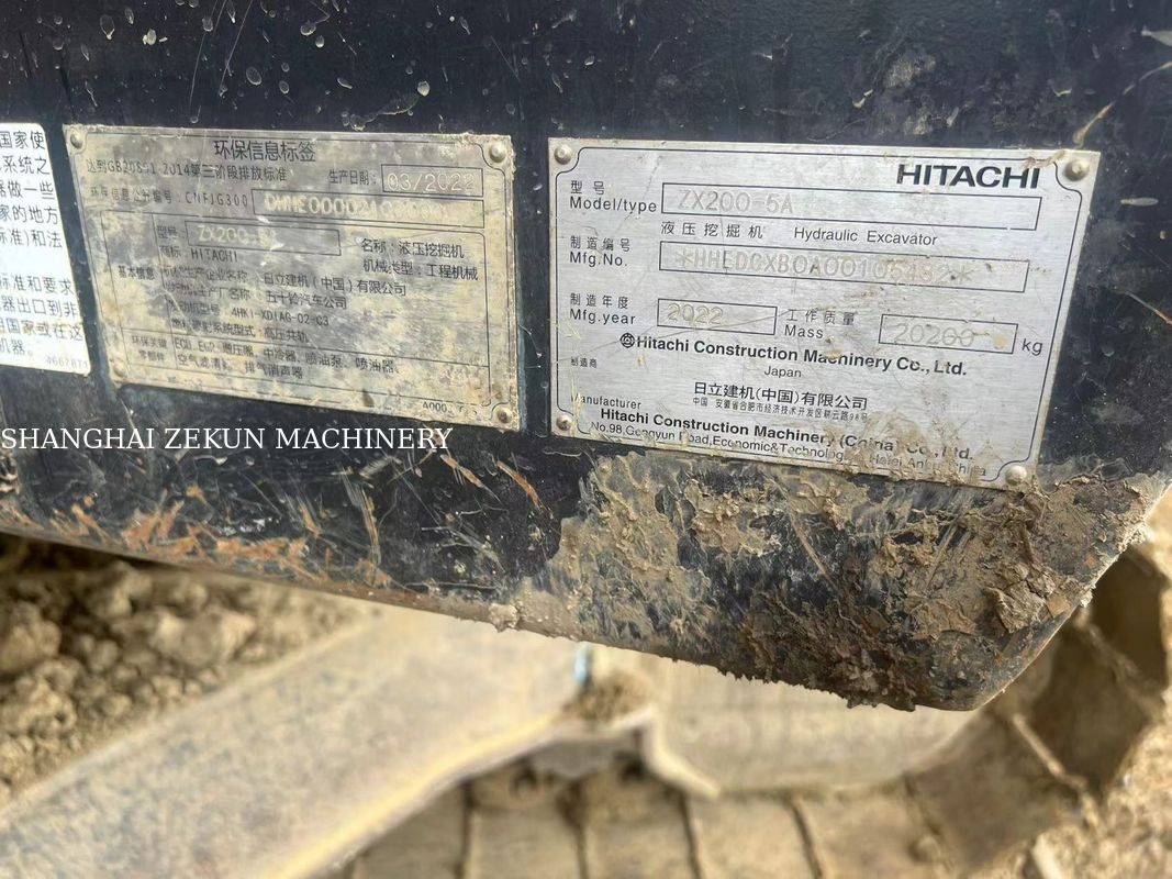 2022 هیتاچی ZX200-5A Excavator با حداکثر ارتفاع حفاری 9 و سرعت سوئیچ 13.3 Rpm 5500hrs