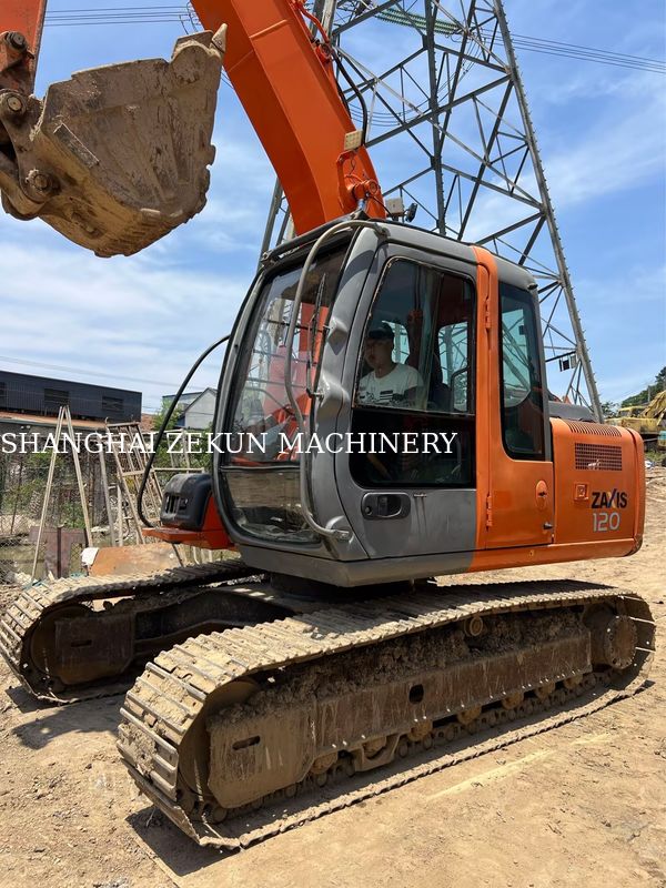 هیتاشی ZX120-6 حفاری 14165hrs برای نیازهای کسب و کار ظرفیت مخزن سوخت 240 لیتر فشار هیدرولیک 34.3 MPa